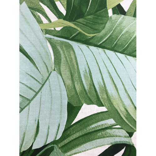 Bay Isle Home Lavenia Alfresco leaves Palm Leaf Wallpaper White Green